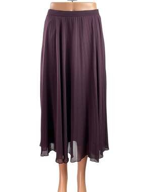 Club Monaco Purple High Rise Elastic Waist Pleated A Line Midi Skirt Size S